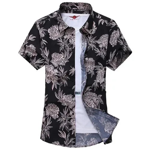 Men's White Rose Hawaiian Shirt - BetterPlace