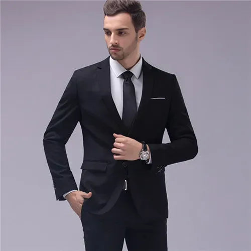 Men's Formal Slim Fit Black Suit - BetterPlace