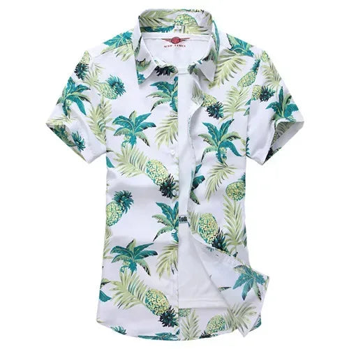 Men's White Rose Hawaiian Shirt - BetterPlace