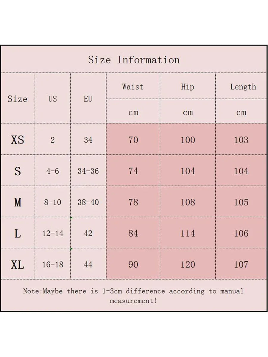 Size chart for clothing with measurements in centimeters on a pink background