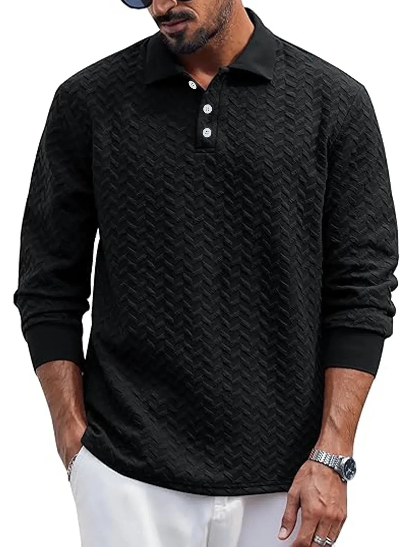 Men's Business Long Sleeve Polo - BetterPlace