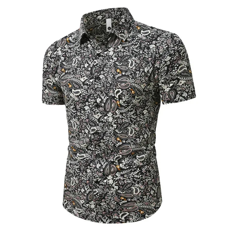 Men's Floral Cotton Hawaiian Shirt - BetterPlace