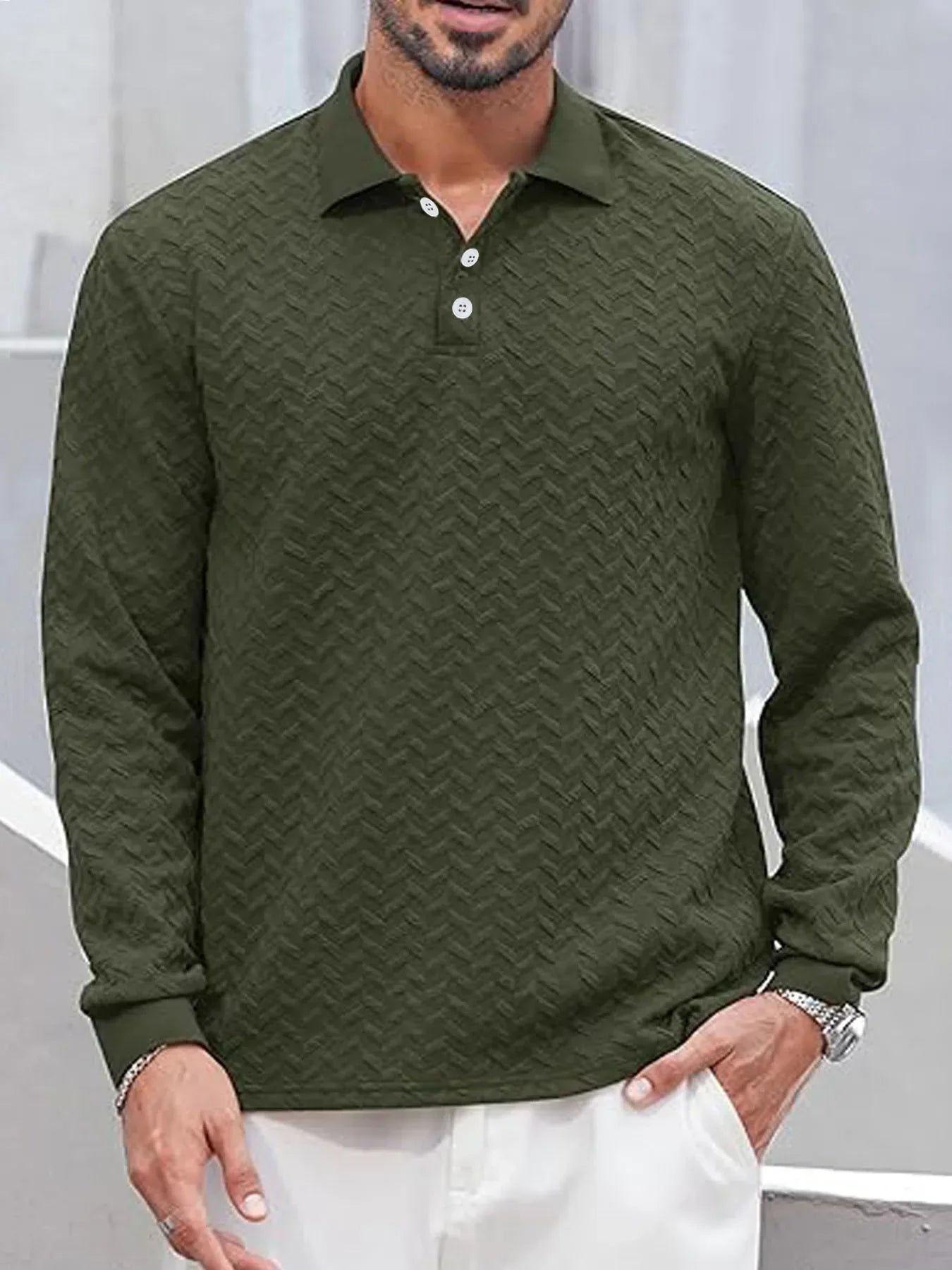 Men's Business Long Sleeve Polo - BetterPlace