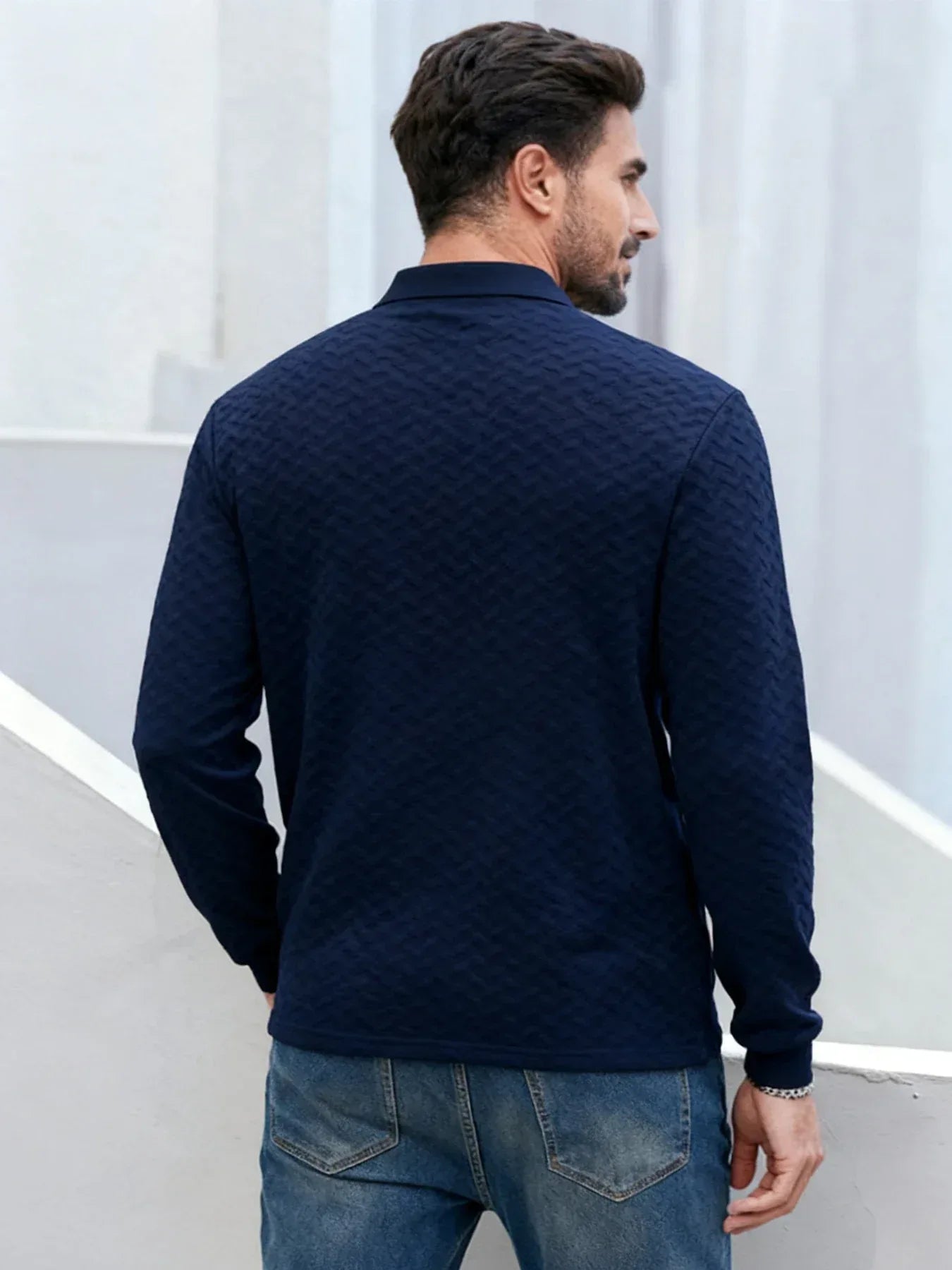 Men's Business Long Sleeve Polo - BetterPlace