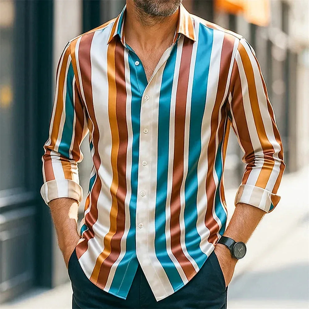 Men's Striped Business Casual Shirt - BetterPlace