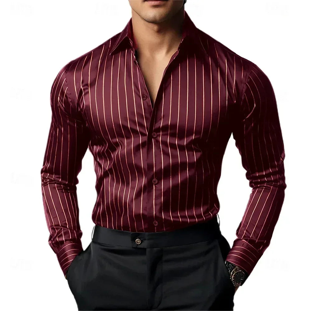 Men's Striped Business Casual Shirt - BetterPlace