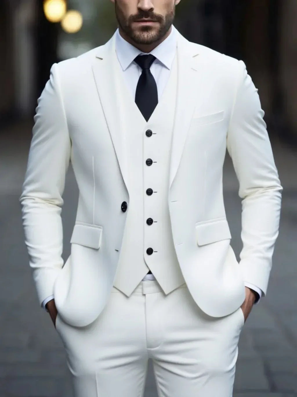 Men's Formal Three-Piece White Suit - BetterPlace