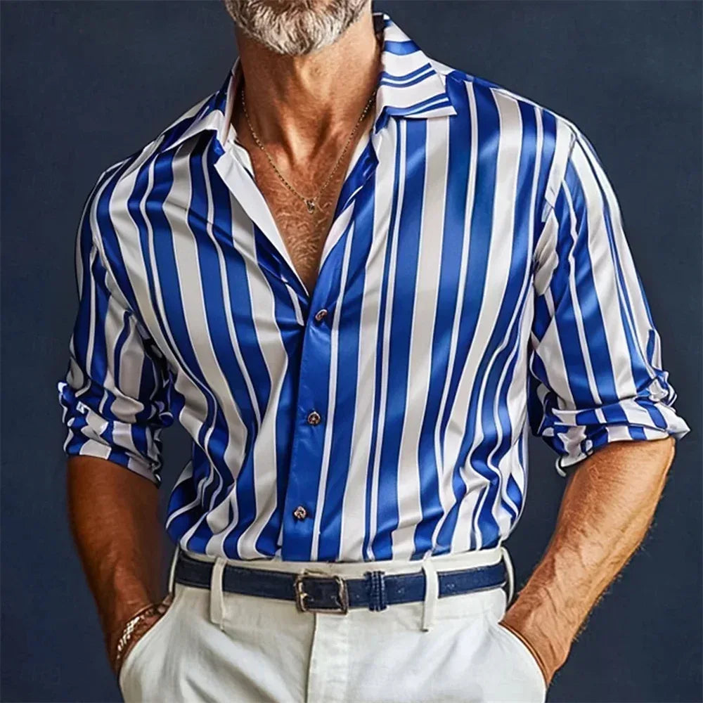 Men's Striped Business Casual Shirt - BetterPlace