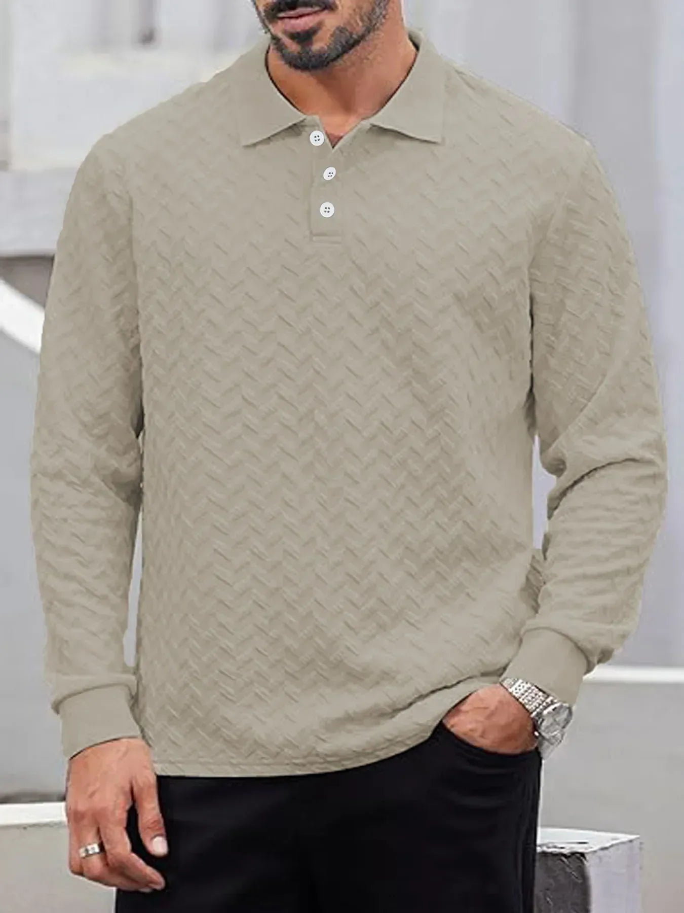 Men's Business Long Sleeve Polo - BetterPlace