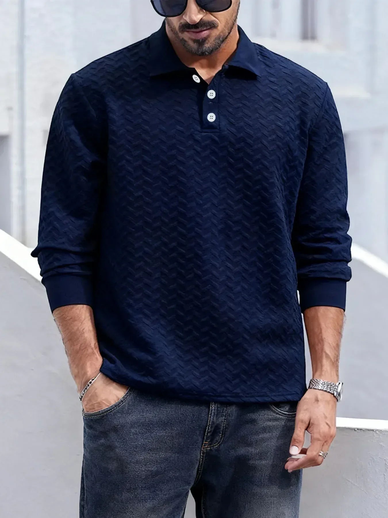 Men's Business Long Sleeve Polo - BetterPlace