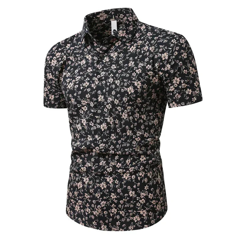 Men's Floral Cotton Hawaiian Shirt - BetterPlace