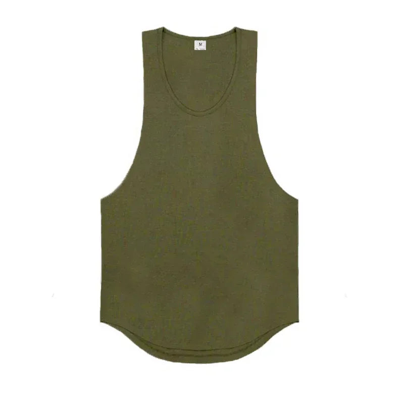 Green tank top on a white background