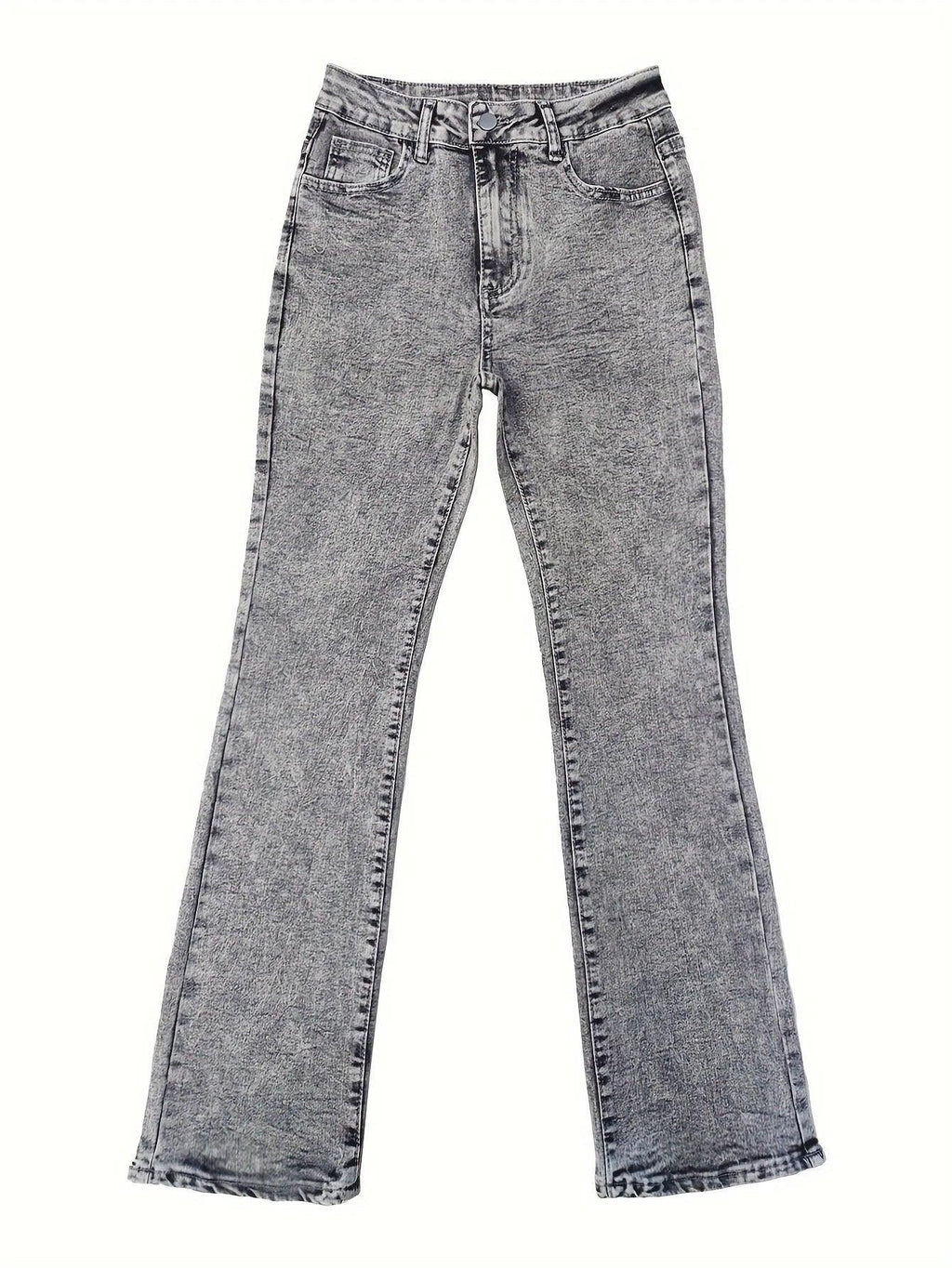Pair of gray jeans on a white background