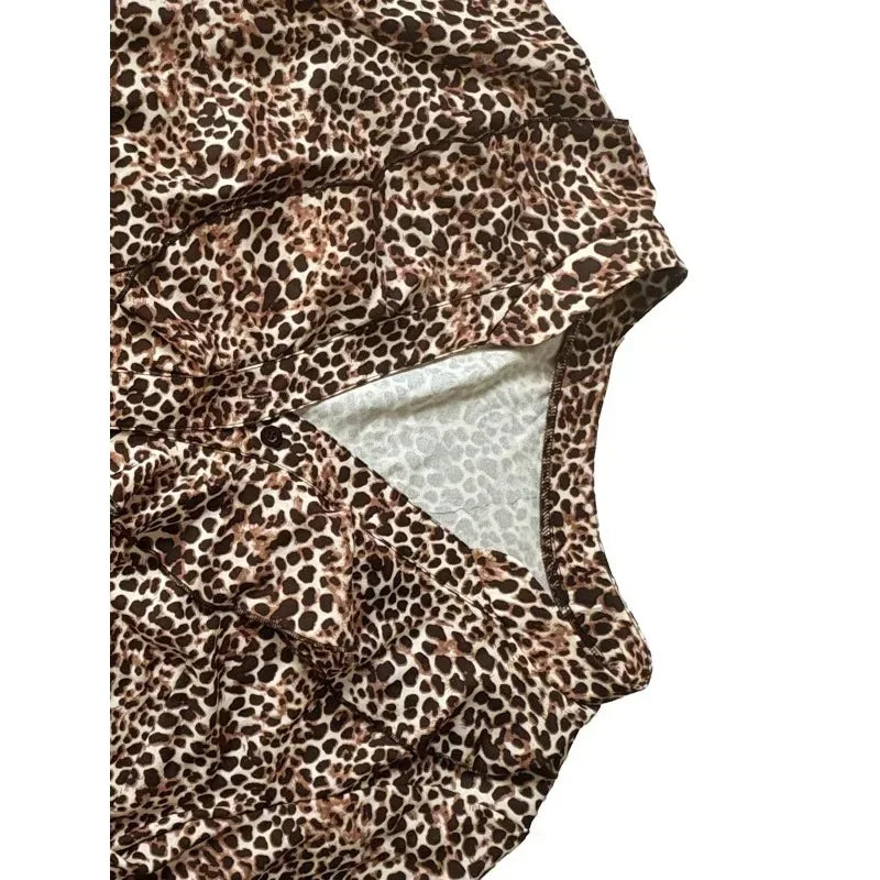 Leopard print fabric with a white background