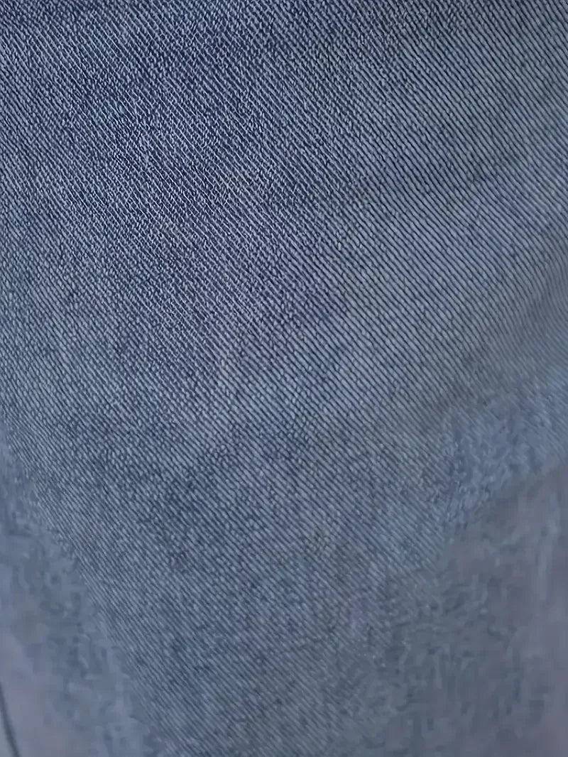 Close-up of blue denim fabric texture