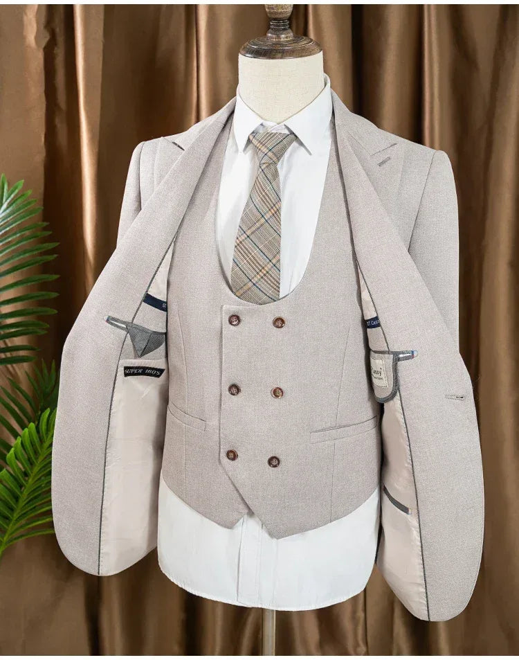 Interior view of the 3-piece knit suit jacket showing the lightweight construction and smooth inner lining for all-day comfort- BetterPlace