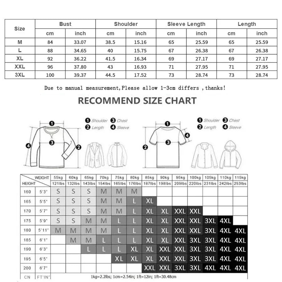 Size guide and measurement chart for men’s compression shirts and athletic base layers - BetterPlace