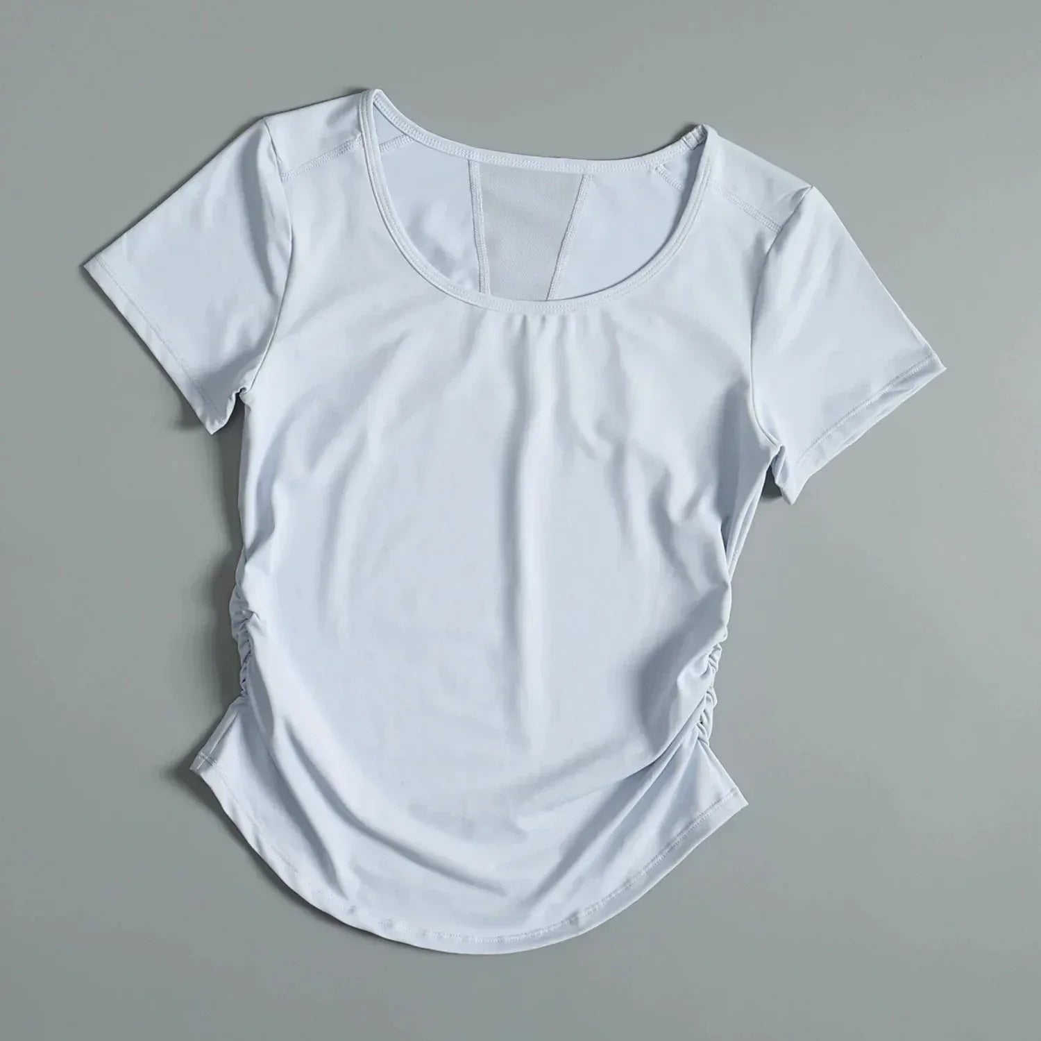 White t-shirt on a gray background