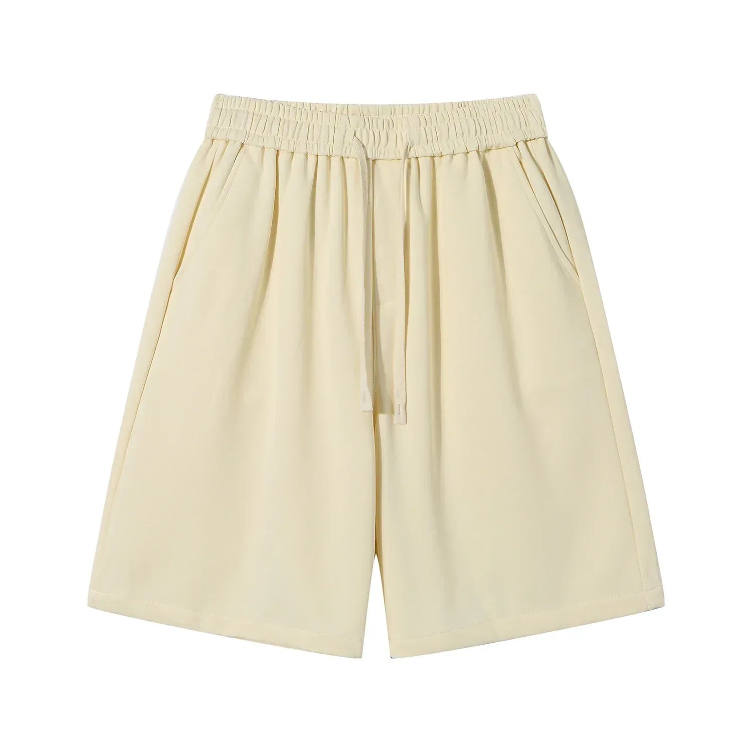Beige shorts on a white background