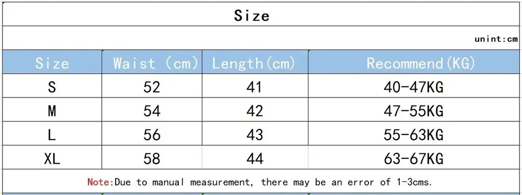 Size guide and measurement chart for women’s 2-in-1 double-layer running and gym shorts - BetterPlace