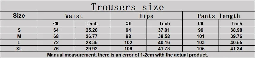 Size guide and measurement chart for women's baggy joggers and oversized athletic sweatpants - BetterPlace