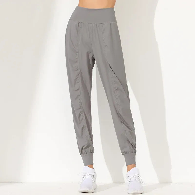 Front view of women's quick dry capri pants in grey - The Better Place
